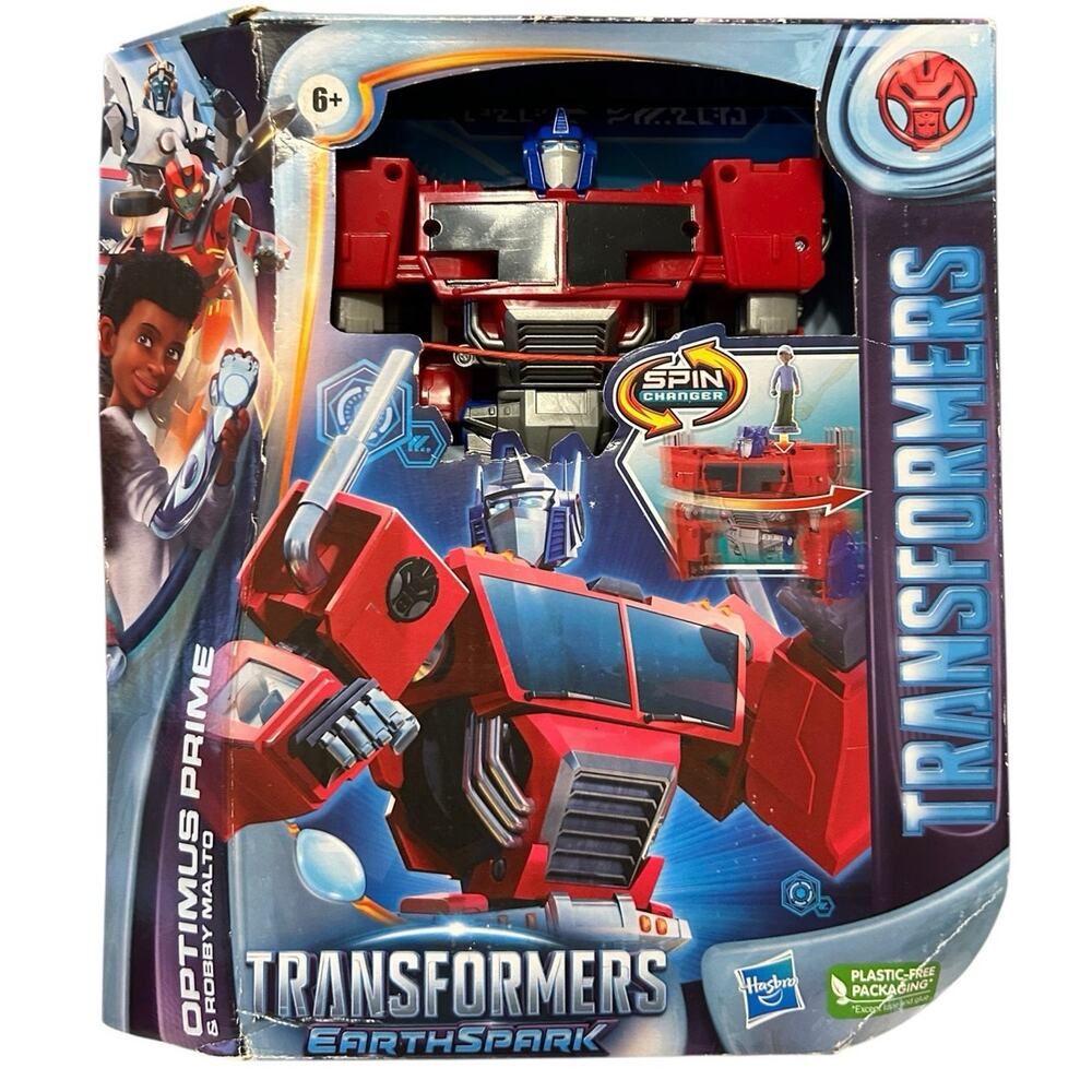 Hasbro Transformers Earth Spark Optimus Prime & Robby Malto -Spin Changer NIB